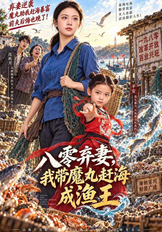 《八零棄妻，我帶魔丸趕海成漁王》短劇海報