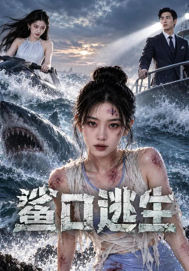 《鯊口逃生》短劇海報