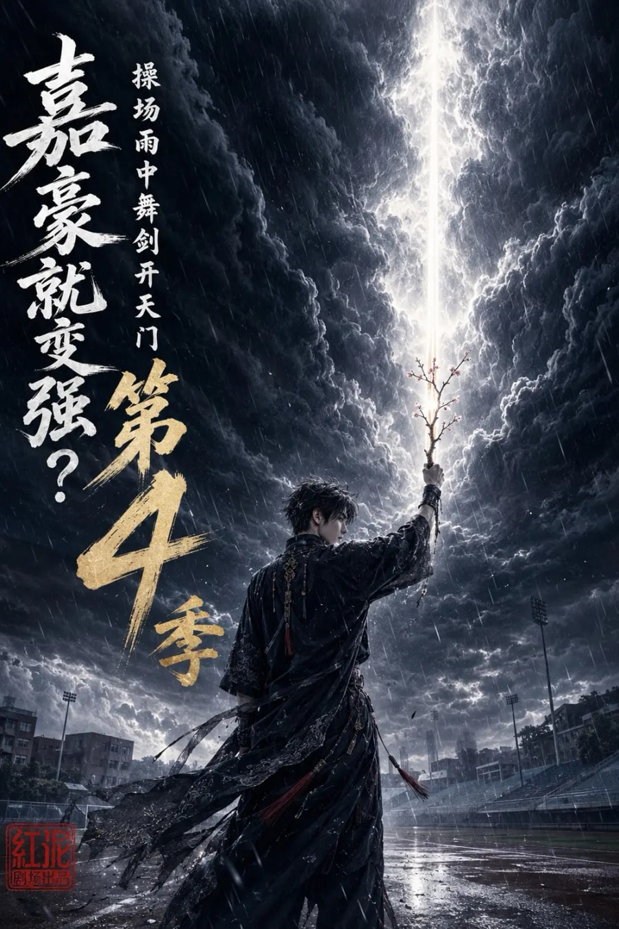 《嘉豪就变强？操场雨中舞剑开天门第4季》短剧海报
